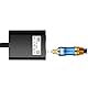 WANGCL Optischer Kabel-Splitter, 1 auf 2, Glasfaseroptik, Kompatibel mit HDTV, Blu-ray-DVD-Player, Dolby Digital, PCM, DTS, XBOX360, PS3, Heimkino, Soundbar