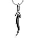 Stainless Steel Italian Horn Pendant. Necklace Is Included