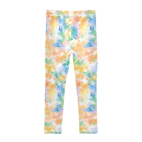 Abstract Pastel Soft Tone Girls Leggings,Workout Leggings for Girls Toddler Athletic Leggings Size for 3-10T2
