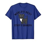 world's best staffordshire bull terrier grandpa cane maglietta