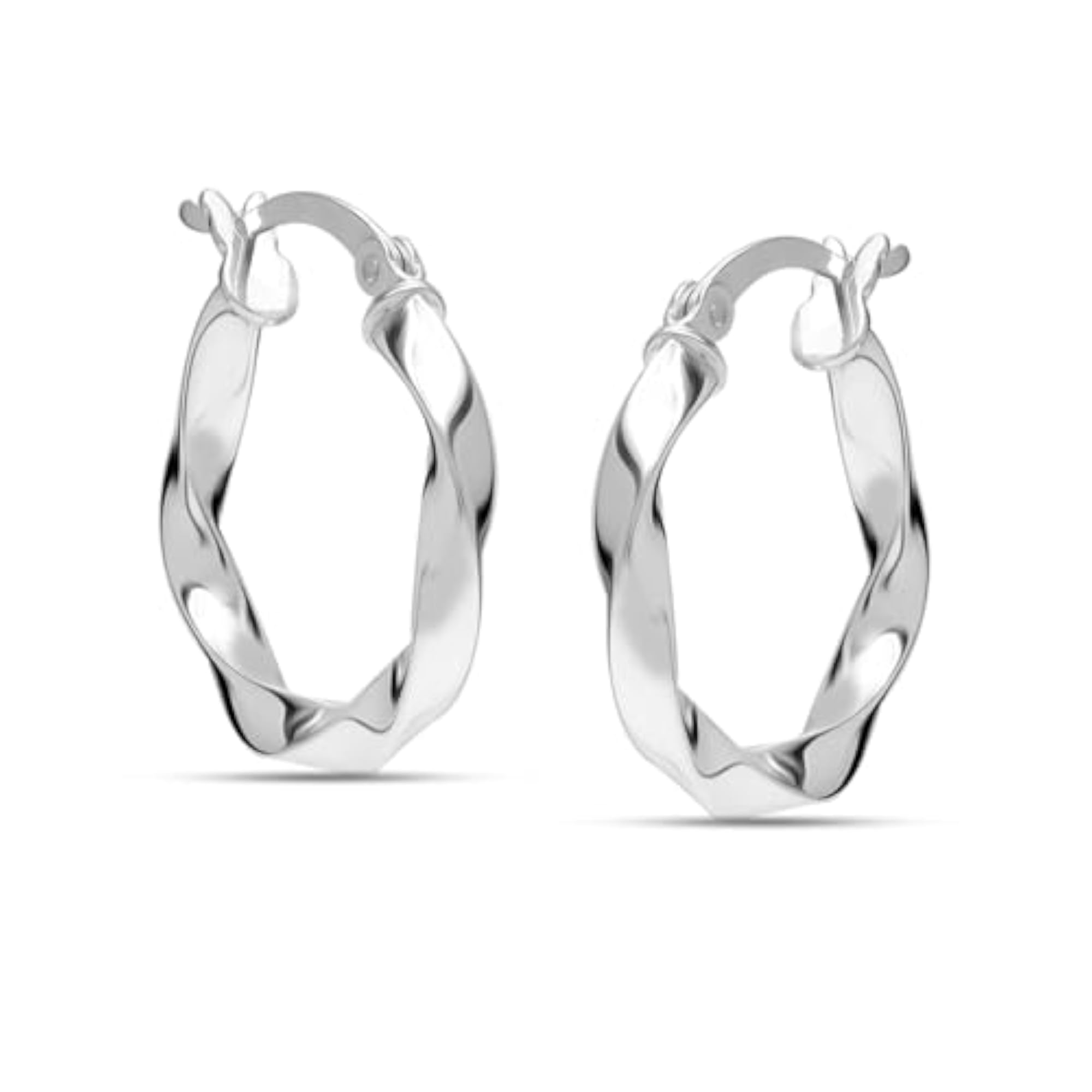 Women's 925 Sterling Silver Classic Twisted Hoop Earrings
