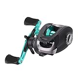 TEQIN Fishing Baitcasting Reel, 7.2:1 Gear Ratios Lure Fishing Baitcasting Reel, Max Drag 10kg Long-Casting Bait Caster Reel, 12 Levels Magnetic Adjustment Fishing Reel HD Blue Right Hand
