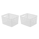 Starplast LARGE DECORATIVE BASKET 2PK, WHITE