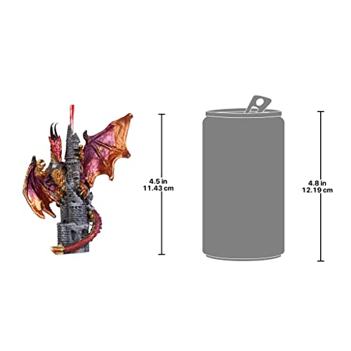 Christmas Tree Ornaments - Zanzibar The Gothic Dragon On Castle Holiday Ornament: Set Of Three - Dragon Statue #TOP6