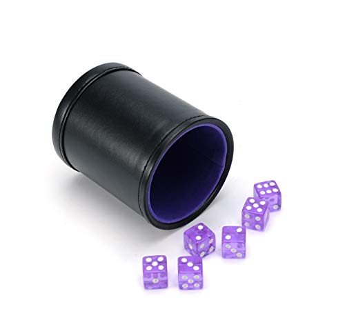 Harbor Loot Purple Dice Shaker Cup Complete With Matching Dice Set Of Six Purple Translucent Dice #TOP3