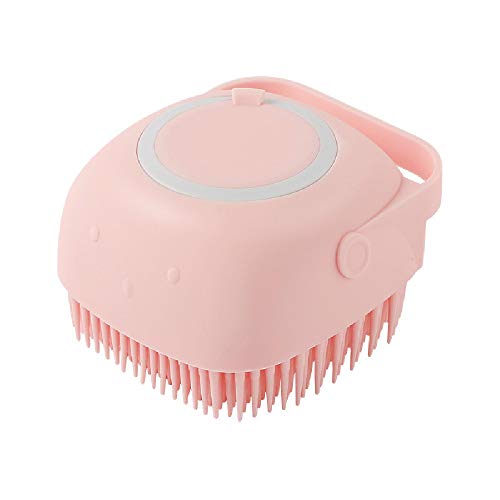 CTUIONE Silicone Massage Bath Brush ?Massage Exfoliating Bath Shower Brush With Soap Dispenser?Multi-function Silicone Gel Bath Brush Body Cleaning Pore Exfoliator (pink)
