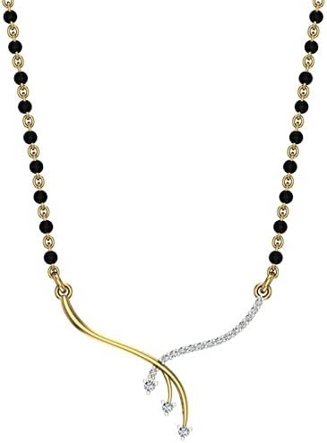 14/18K Yellow/White/Rose Yellow Gold and Diamond Tanmaniya Mangalsutra for Women