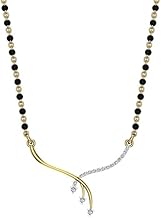 DISHIS 14/18K Yellow/White/Rose Yellow Gold and Diamond Tanmaniya Mangalsutra for Women