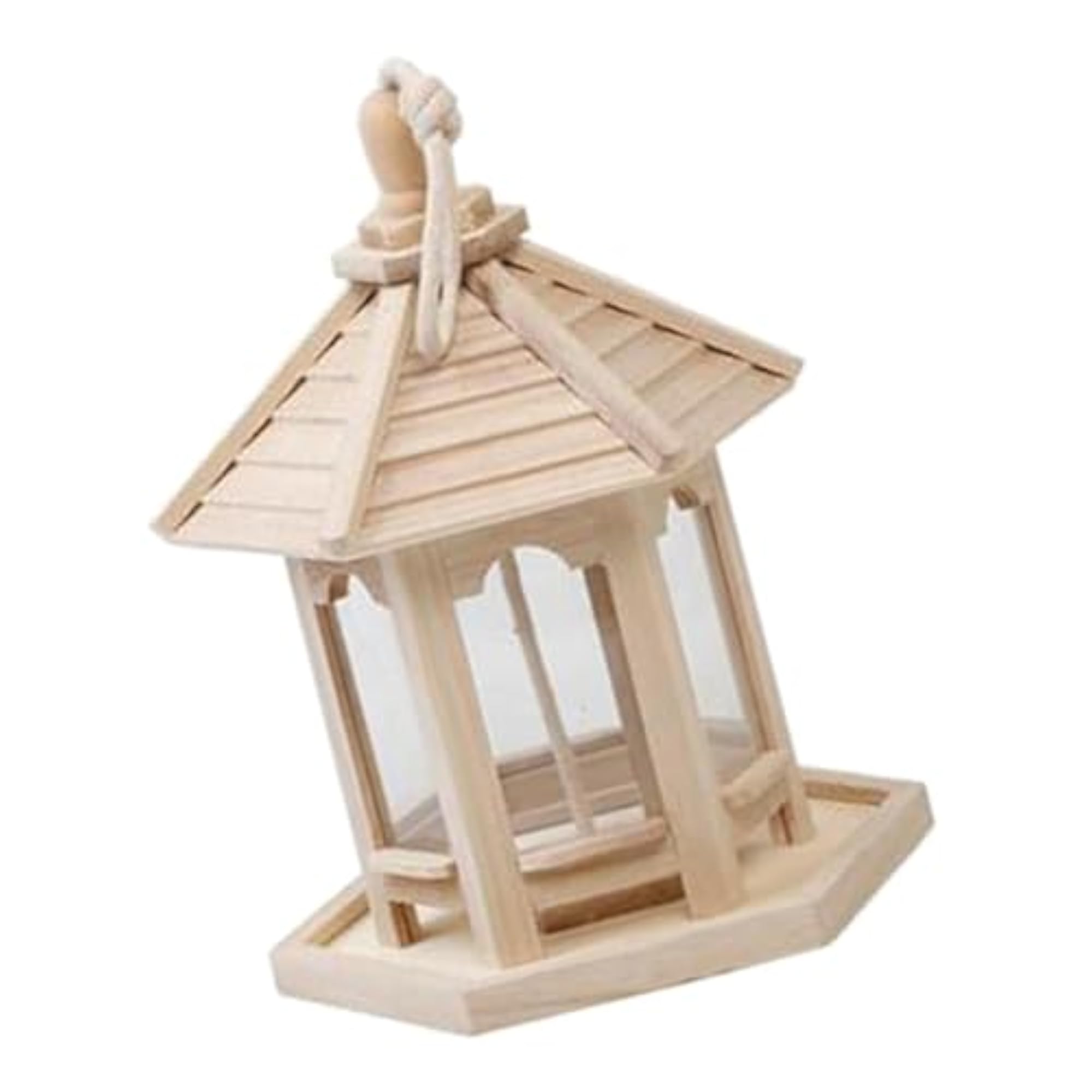 3pcs Hanging Wood Wild Bird Feeder for Garden