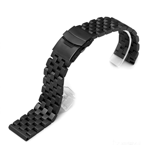 Image of Kai Tian Stainless Steel Watch Band 20 21 22 24 26 18mm for Men Women Solid Watch Bracelet Strap with Deployment Double Lock Black Silver Blue Grey Rose gold