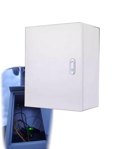 Caja electrónica Exterior de Acero for Montaje en Pared, Caja de Conexiones y distribución estanca a la Intemperie con Placa de Montaje for Control de Equipos.(80x100x25cm)