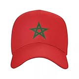 Baseballmütze drucken Marokko-Flaggen-Baseballmütze, Unisex, Erwachsene, marokkanische, stolze, patriotische, verstellbare Papa-Mütze für Männer und Frauen im Freien, Sonnenhüte