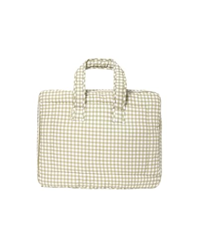 molis&co - Maleta de Viaje Infantil y Bolso Maternidad Hospital - Bolsa Canastilla para Escapadas y Organización - Tejido Suave Mint Tea - 45x35cm - 100% Algodón