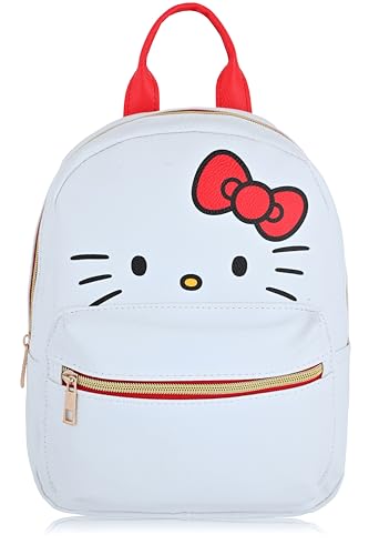 Fast Forward Mochila Sanrio Hello Kitty para crianças e adultos | Bolsa de couro PU de 25,4 cm | Bolsa de viagem infantil, Hello Kitty Classic, Mini