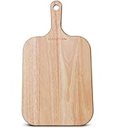 YUSOTAN Rubber wood Cutting Board and Chopping Board with Handle for Meat, Cheese Board, Vegetabl...