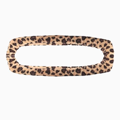 Fochutech Car Stretchy Rearview Mirror Cover Plush Decorative Interior Accessories Ornaments (Leopard)