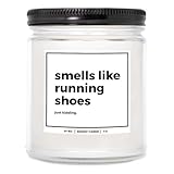 You Nique Designs Smells Like Running Shoes, 8oz Candle Gifts for a Runner - Track and Field, Marathon Runner Gifts for Women, Men - Running Presents (Mahogany Teakwood)