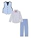 Izod Little Boys 4-Piece Formal Suit Vest Set, Medium Blue, 5
