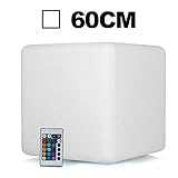 STARWATT - Cubo LED luminoso multicolor de 60 cm recargable inalámbrica