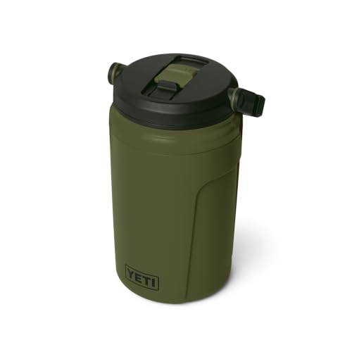 Image of YETI Silo 40 oz Insulated Magslider Straw Cap Water Jug - Leakproof, Lightweight Sports Bottle with Fence Hook Handle - Keeps Drinks Ice-Cold - Ideal for Gym, Sports & Tournaments, Olive