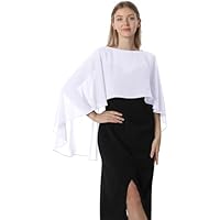 Hotshawl Cape001 Chal tipo Pashmina de gasa para mujer, blanco,
