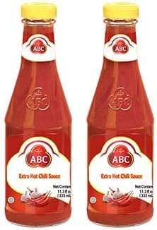 ABC Extra Hot Sambal Chili Sauce, Stir Dipping Indonesian BBQ, 11.3oz / 335ml (Pack of 2)