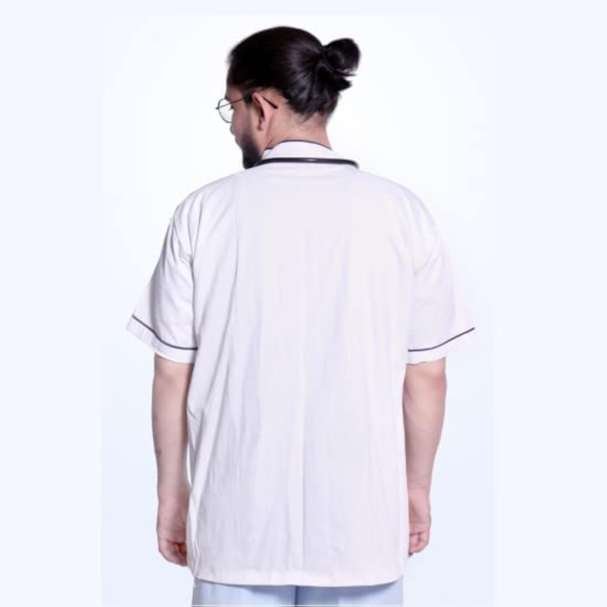 Apron Lab Coat White Unisex Half Sleeves