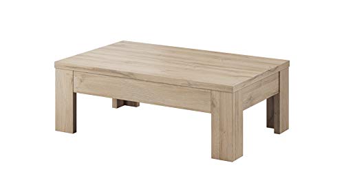 Alsapan Axel - Mesa Baja Rectangular (Roble Claro, 110 x 70 x 45 cm), Color Gris