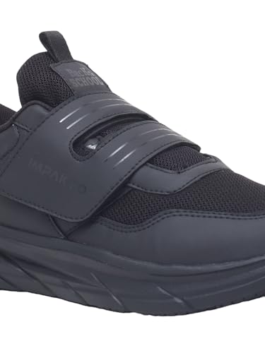 Image of Impakto Stude Sole School Shoes for Boys | Lightweight & Slip-on with Velcro Closure for Quick Wear| Dust Proof Upper | Memory Foam Insole & Heel Pad | Anti Skid Outsole | Washable & Breathable