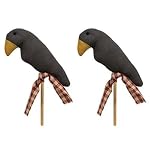 Primitive Crow Poke | 2 Pc Set | 12 Inches Vase Filler Black Crow Rustic Halloween Fall Display Primitive Crow Poke 2 Pc Set 12 Inches Vase Filler Black Crow Rustic Halloween Fall Display