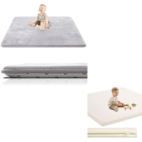 50x50 Thick Play Mat+Dual-Side Washable Padded Mat Cover