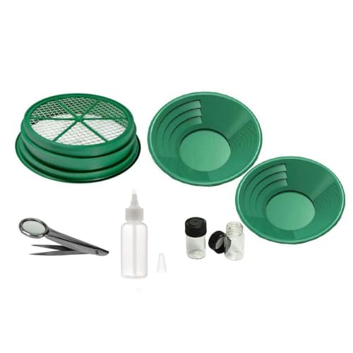 SE Gold Panning Kit - Complete Prospecting Set with Pans, Sieves, and More - Ideal for Beginners, Enthusiasts, Hobbists (GP5-KIT107)