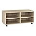 Produktbild [en.casa] Lowboard auf Rollen 'Gränne' 90x35x41cm mobiles Regal TV-Schrank 4 Ablagen Fernsehregal Fernsehtisch Sonoma-Eiche
