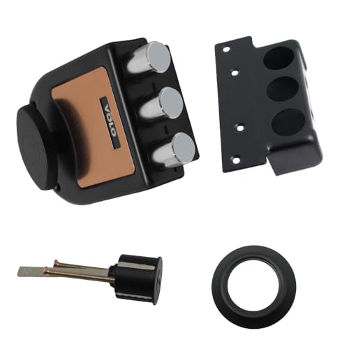 Image of VOLO Heavy Duty Tri-Bolt Rim Lock - Secure Dead Lock with Keys for Main Door, Single & Double Doors, Left & Right-Handed Use - Ideal for Home & Office (Pack of 1) (MT-05 (Rosegold Black))