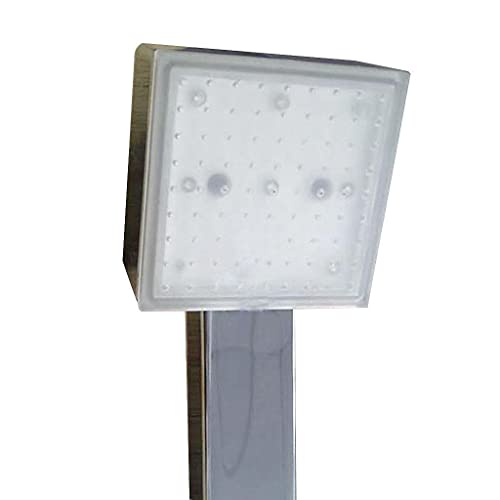 misppro Cabezal de ducha cuadrado LED con sensor de temperatura de tres colores, cabezal de ducha de mano ABS plateado