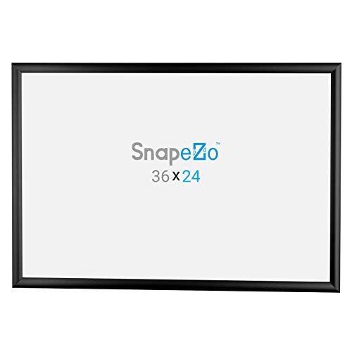 SnapeZo 2-Pack 24x36 Inches Black Poster Frames, Front-Loading Snap Frame, 1" Aluminum Profile, Wall Mounted by SnapeZo - Used condition - Image 7