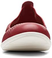 Clarks Jenette Ease Ballet Flat, Red Leather, 7 Wide | Image 1