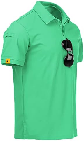 Little Beauty Polo Shirts for Men Summer Casual Short Sleeve Tennis Golf T-Shirt, Green M
