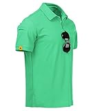geeksport Golf Poloshirt Herren Sport Shirt Kurzarm Polo Shirt Leicht Männer Lässig Tshirt(Frisches Grün L)