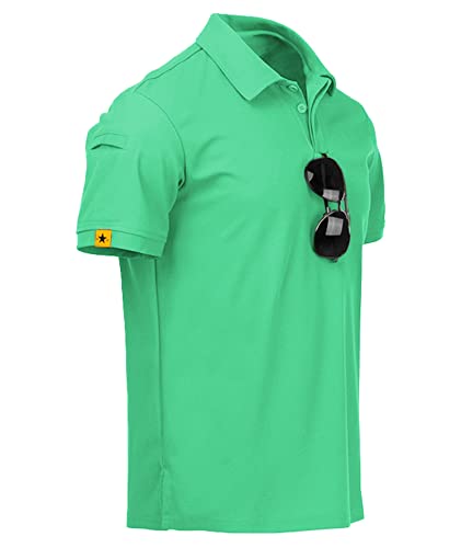 Little Beauty Polo Shirts For Men Summer Casual Short Sleeve Tennis Golf T-Shirt, Green M #TOP11