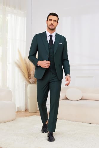 SUZHIMO Mens Suit 3 Piece Slim Fit Suits for Men Formal Business Suit Wedding Groom Prom 5