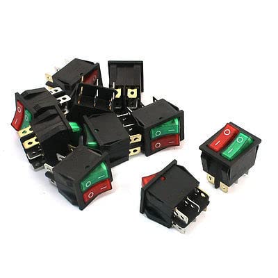 Interrupteur rocker bipolaire 16A voyant lumineux rouge vert