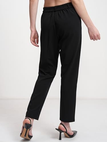 Image of Tokyo Talkies Tapered Fit Trousers |Ankle Length Ultrasoft |Formal Workwear |Cigarette Pants