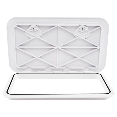 COSTWAY Bootsluke 60,5x35,5 cm, Inspektionsluke mit 180° Öffnungswinkel, Scharnier und Rutschfester Oberfläche, rechteckige und wetterfeste Decksluke für Boot, Yacht, Wohnmobil