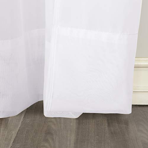 No. 918 53566 Emily Sheer Voile Rod Pocket Curtain Panel, 59" X 95", White #TOP3