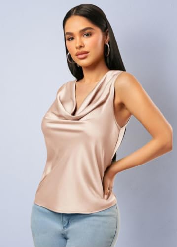 Débardeur en satin de soie col bénitier chic pour femme