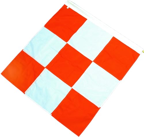 Mutual Industries "14977 Heavy Duty Nylon Airport Flag, 36"" Length x 36"" Width, Orange/White", one size
