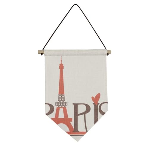 Drapeau Tour Eiffel en toile déco suspendue pour intérieur chic Paris France