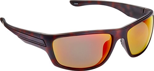 Fisherman Eyewear Striper Sunglasses, Matte Brown Tortoise Frame, Brown Lens - Red Mirror