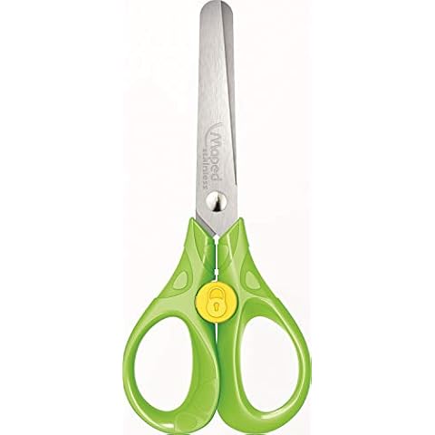 Maped Security Scissors with Blade Lock - 13 cm Scissors - Green Cover